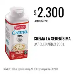 Supermercados Tadicor La serenisima crema oferta