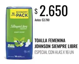 Super MAMI Johnson siempre libre toalla femenina especial con alas oferta