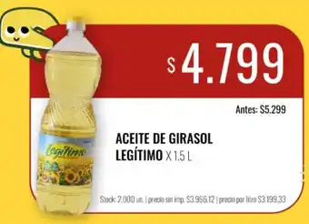 Legítimo aceite de girasol