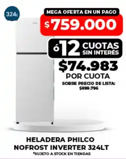 Supermayorista Vital Philco heladera nofrost inverter oferta