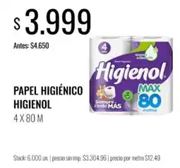 Super MAMI Higienol papel higiénico oferta