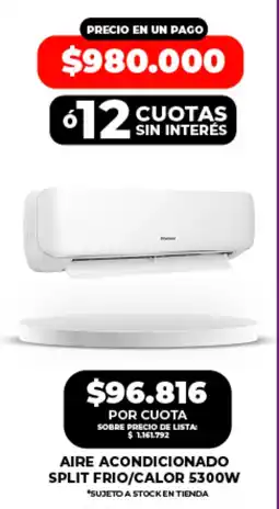 Supermayorista Vital Homa aire acondicionado split frio/calor 5300w oferta