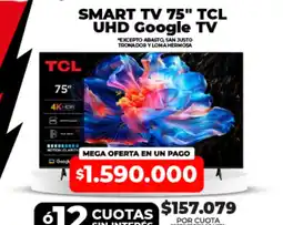 Supermayorista Vital Tcl smart tv 75" uhd google tv oferta