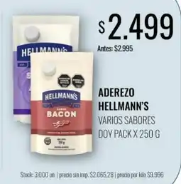 Supermercados Tadicor Hellmann's aderezo varios sabores oferta