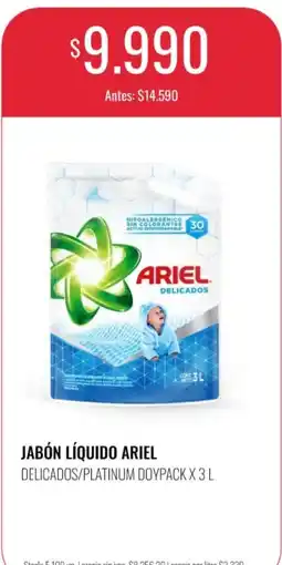 Supermercados Tadicor Ariel jabón líquido delicados/platinum doypack oferta