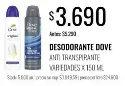 Supermercados Tadicor Dove desodorante anti transpirante oferta