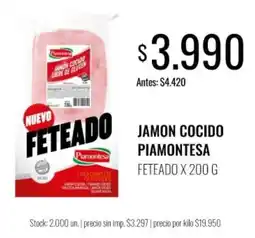 Supermercados Tadicor Piamontesa jamon cocido feteado oferta