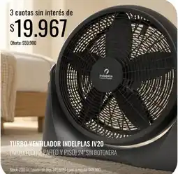 Supermercados Tadicor Indelplas turbo ventilador iv20 oferta