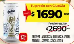 Supermercados DIA Quilmes cerveza lata cristal oferta