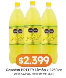Cordiez Pritty gaseosa limón oferta