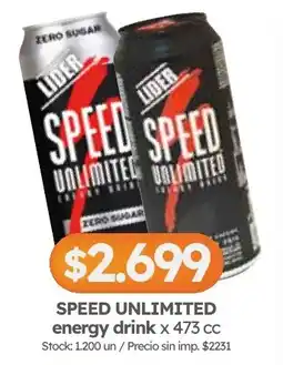 Cordiez Lider speed unlimited energy drink oferta