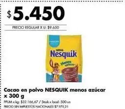 Disco Nesquik - cacao en polvo menos azúcar oferta