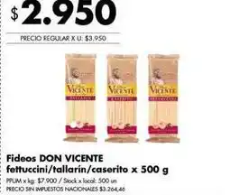 Disco Don vicente - fideos fettuccini/tallarín/caserito oferta