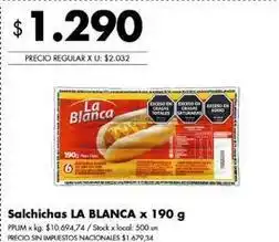 Disco La blanca - salchichas oferta