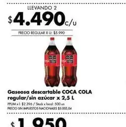 Disco Coca cola - gaseosa descartable regular/sin azúcar oferta