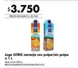 Disco Citric - jugo de naranja con pulpa/sin pulpa oferta