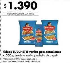 Disco Lucchetti - fideos varias presentaciones oferta