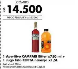 Disco Aperitivo + jugo listo oferta