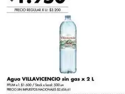Disco Villavicencio - agua sin gas oferta