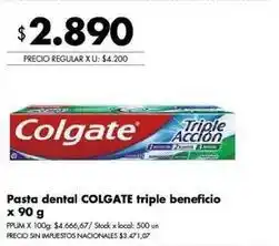 Disco Colgate - pasta dental triple beneficio oferta