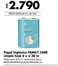 Disco Papel higi3enico simple hoja oferta