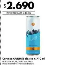 Disco Quilmes - cerveza clasica x 710 ml oferta
