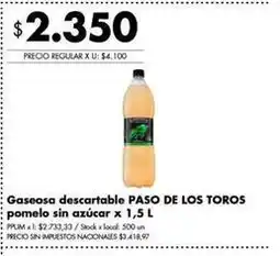 Disco Paso de los toros - gaseosa descartable paso de los toros pomelo sin azúcar oferta