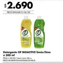 Disco Cif - detergente bioactive limón/lima oferta