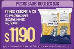 Supermercados Vea Cuisine - fideos cuisine & co vs. presentaciones (excluye moños) paq. 500 gr oferta