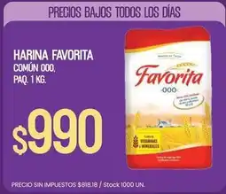 Supermercados Vea Favorita - harina común 000 oferta