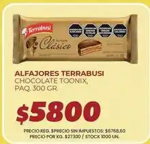 Supermercados Vea Terrabusi - alfajores chocolate toonix oferta