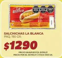 Supermercados Vea La blanca - salchichas oferta