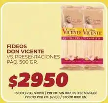 Supermercados Vea Don vicente - fideos vs presentaciones oferta