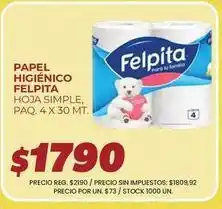 Supermercados Vea Felpita - papel higiénico hoja simple oferta