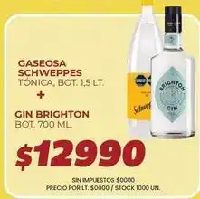 Supermercados Vea Schweppes - gaseosa tónica + gin oferta