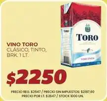 Supermercados Vea Toro - vino clásico, tinto oferta