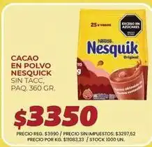 Supermercados Vea Nesquik - cacao en polvo oferta