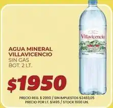 Supermercados Vea Villavicencio - agua mineral sin gas oferta
