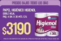 Supermercados Vea Higienol - papel higiénico oferta