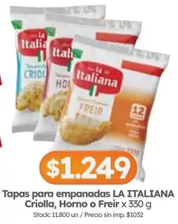 Cordiez La italiana tapas para empanadas oferta