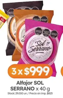 Cordiez Sol serrano alfajor oferta