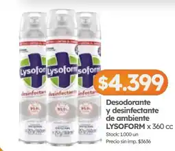 Cordiez Lysoform desinfectante y desodorante de ambiente oferta