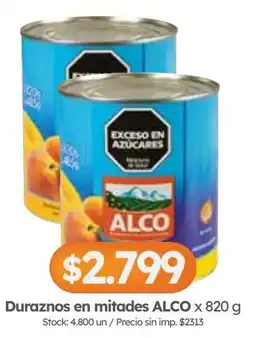 Cordiez Alco duraznos en mitades oferta