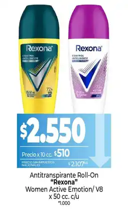 La Anonima Rexona antitranspirante roll-on women active emotion/v8 oferta