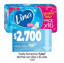 La Anonima Lina toalla femenina normal con alas oferta