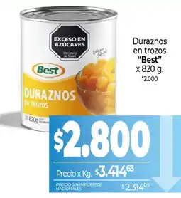 La Anonima Best duraznos en trozos oferta