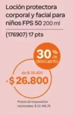 Natura Loción protectora corporal y facial para niños oferta