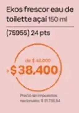 Natura Ekos frescor eau de toilette açaí oferta