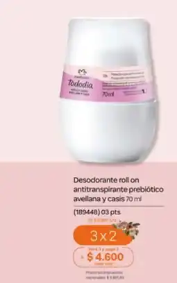 Natura Tododia desodorantes roll on antitranspirante prevuotico avellana y casis oferta