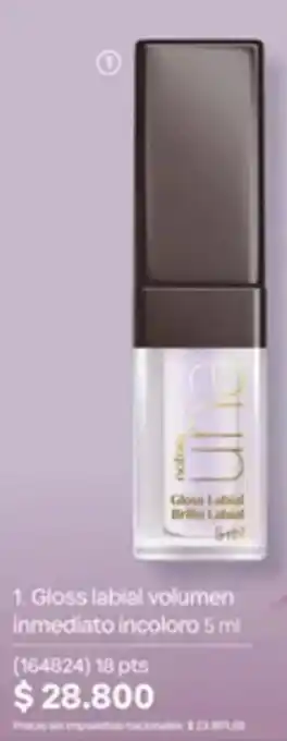 Una gloss labial volumen inmediato incoloro